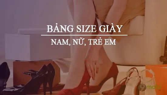 Bảng quy chuẩn size giày chính xác