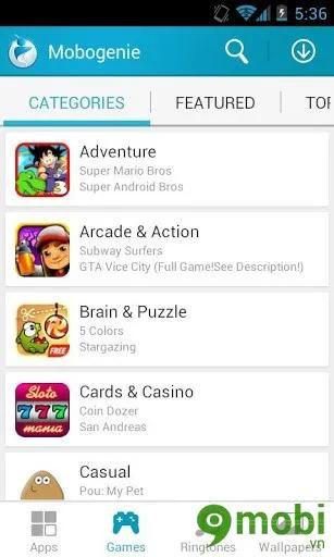 Mobogenie - Kho ứng dụng miễn phí lý tưởng dành cho Android.
