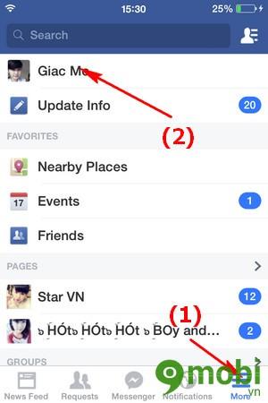 Hướng dẫn thay đổi ảnh đại diện và ảnh bìa trên Facebook qua iPhone