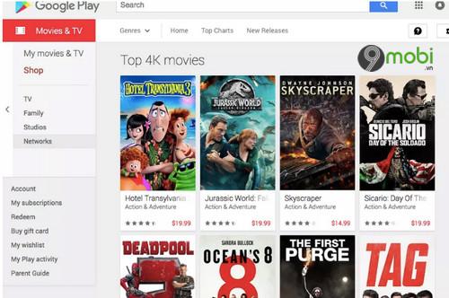 Google Play nâng cấp miễn phí các bộ phim lên chuẩn 4K