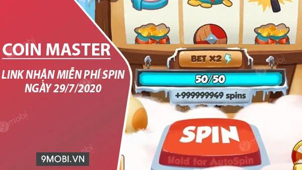 Nhận ngay Spin Coin Master miễn phí cập nhật hôm nay 29/7/2020