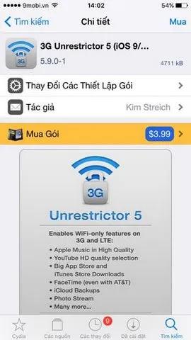 3G Unrestrictor 5 - Công cụ đặc biệt giúp chuyển đổi kết nối từ 3G sang Wifi cho ứng dụng