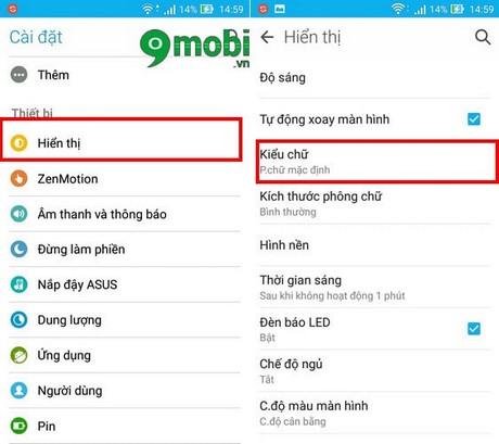 Cách thay đổi phông chữ và kiểu chữ mặc định trên Zenfone.