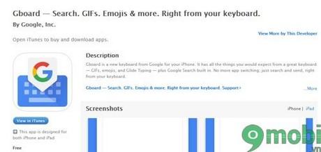 Gboard - Ứng dụng bàn phím thông minh tích hợp tìm kiếm trực tiếp dành riêng cho iPhone