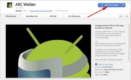 Cách chạy ứng dụng Android trên máy tính với ARC Welder