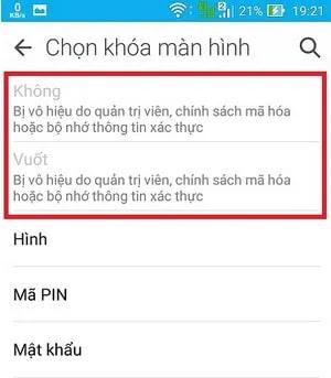 Giải pháp sửa lỗi màn hình khóa Zenfone bị vô hiệu hóa