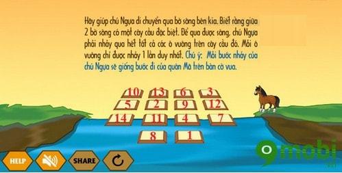 Bí quyết chinh phục game qua sông IQ câu 14: Đưa chú ngựa vượt sông thành công