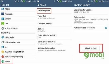 Hướng dẫn chi tiết cách nâng cấp hệ điều hành Android KitKat cho Zenfone 5 và Zenfone 6