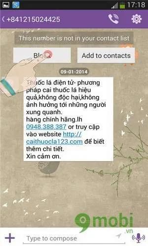 Hướng dẫn ngừng tin nhắn rác trên Viber