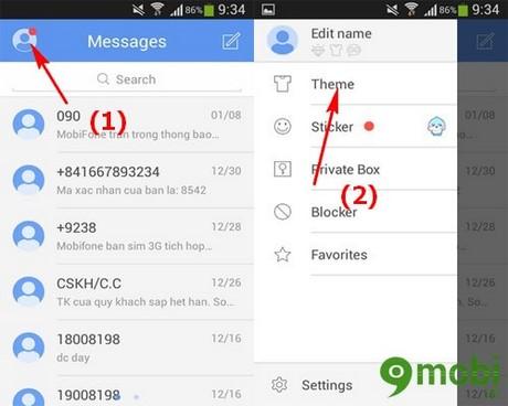 Hướng dẫn thay đổi giao diện GO SMS trên Android để bạn dễ dàng cá nhân hóa ứng dụng nhắn tin của mình.