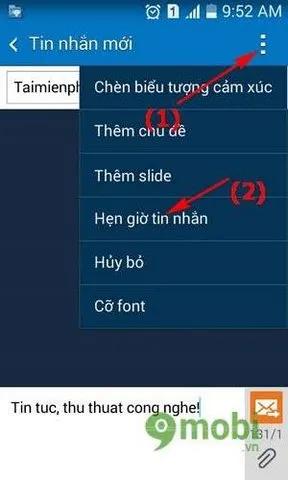 Hướng dẫn cách hẹn giờ gửi tin nhắn trên điện thoại Samsung.