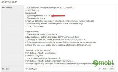 Tải ngay Firmware Kitkat 4.4.2 chính thức cho Zenfone 4, 5, 6 - Link tốc độ cao