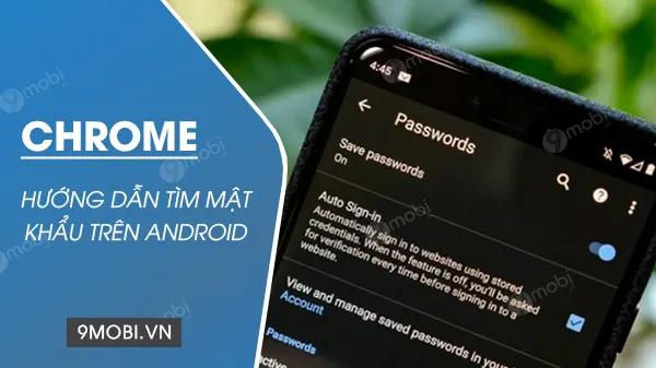 Cách khôi phục mật khẩu đã lưu trên Chrome dành cho Android
