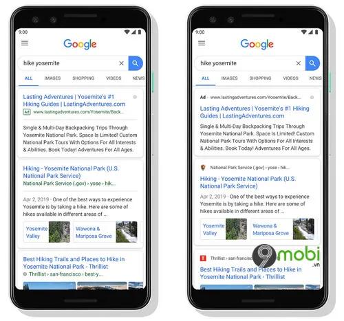 Google làm mới giao diện tìm kiếm trên thiết bị di động