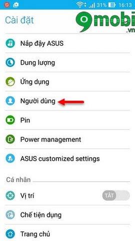 Cách thêm người dùng trên Zenfone