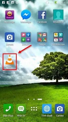 Theo dõi sự kiện trực tiếp qua VLC trên Android.