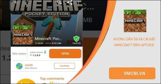 Hướng dẫn chi tiết cách tải và cài đặt Minecraft trên Android thông qua kho ứng dụng Aptoide