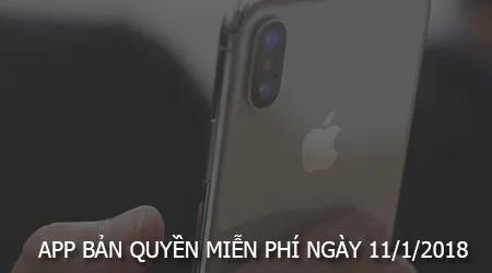 Ứng dụng bản quyền miễn phí hôm nay, 11/1/2018