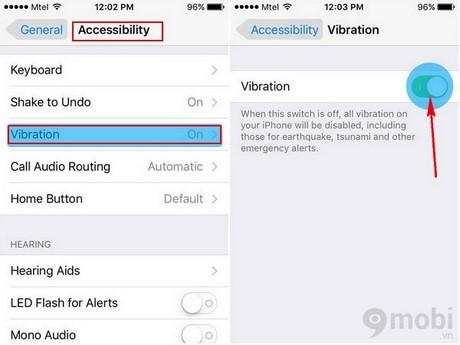 Hướng dẫn thiết lập chế độ rung cho iOS 9 Beta 1