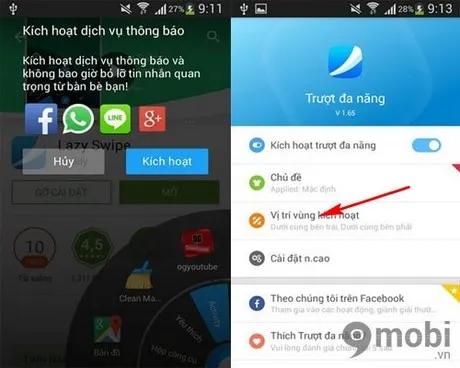 Điều khiển Android chỉ với một tay nhờ Lazy Swipe