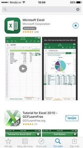 Excel cho iPhone: Ứng dụng tạo bảng tính trên thiết bị di động
