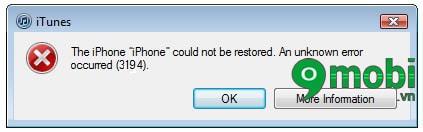 Cách khắc phục lỗi 3194 khi cập nhật iOS 9.2 thông qua iTunes