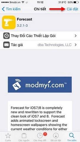 Tweak Forecast: Công cụ hiển thị thời tiết ấn tượng ngay trên màn hình iPhone