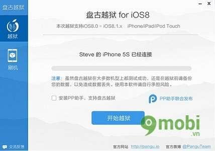Hướng dẫn jailbreak thành công iPhone 6 Plus, 6, 5s, 5, 4s, 4 trên iOS 8.1 bằng công cụ Pangu.