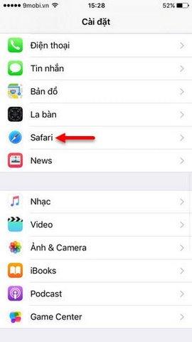 Mẹo xóa sạch lịch sử duyệt web Safari trên iOS 9 một cách triệt để