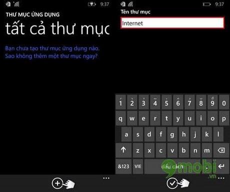 Sắp xếp và tạo thư mục ứng dụng trên Winphone, thu gọn biểu tượng màn hình chính