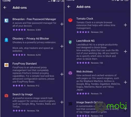 Firefox Nightly trên Android hiện đã bổ sung thêm 10 tiện ích mở rộng mới.