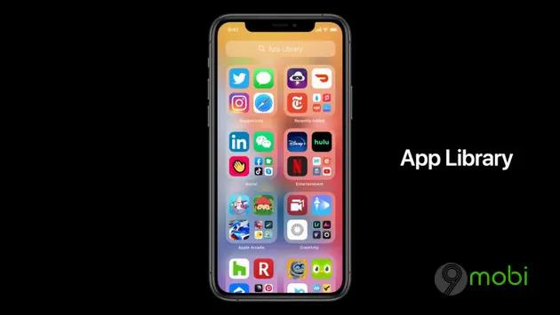 iOS 14 trình làng màn hình Home hoàn toàn mới với hệ thống widget linh hoạt và thư viện ứng dụng được sắp xếp thông minh.