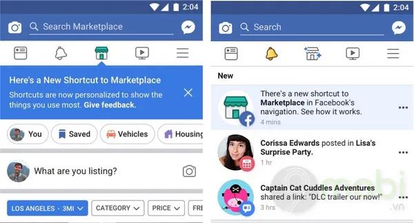 Facebook đã làm mới giao diện thanh điều hướng trên ứng dụng di động.