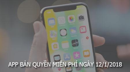 Ứng dụng miễn phí bản quyền ngày 12/1/2018
