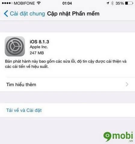 Apple chính thức phát hành iOS 8.1.3 cho dòng iPhone từ 4 đến 6 Plus, loại bỏ yêu cầu 5GB bộ nhớ trống gây khó dễ trước đây