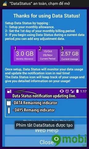Data Status - Công cụ quản lý dung lượng 3G thông minh dành cho Android