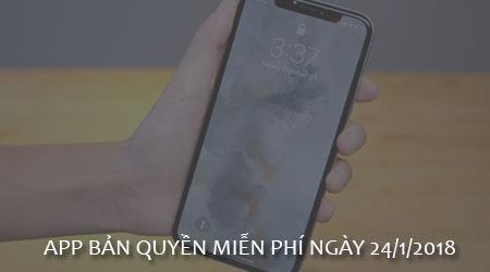 Ứng dụng bản quyền miễn phí ngày 24/01/2018