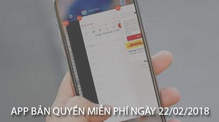 Các ứng dụng bản quyền miễn phí dành cho iPhone, iPad ngày 22/02/2018