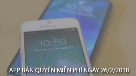 Ứng dụng bản quyền miễn phí cho iPhone, iPad ngày 26/02/2018