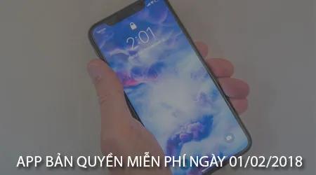 Các ứng dụng bản quyền miễn phí cho iPhone, iPad ngày 01/02/2018