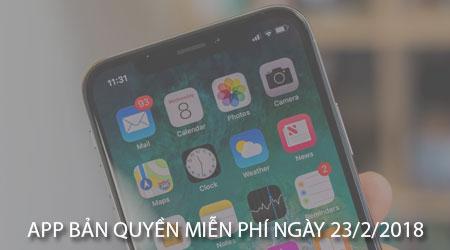 Cơ hội sở hữu ứng dụng bản quyền miễn phí dành cho iPhone, iPad trong ngày 23/2/2018