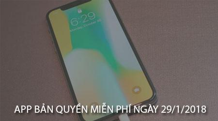 Cơ hội sở hữu ứng dụng bản quyền miễn phí dành cho iPhone/iPad trong ngày 29/1/2018