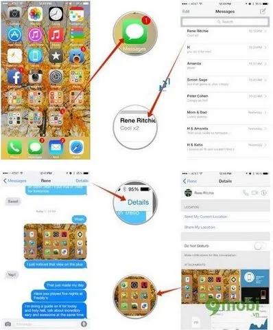 Có cách nào để xóa nhiều hình ảnh cùng lúc trong tin nhắn trên iPhone chạy iOS 8 không?