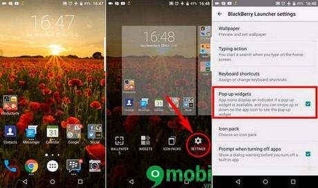 Cách kích hoạt và sử dụng tính năng Widgets Pop-up trên BlackBerry Priv như thế nào?