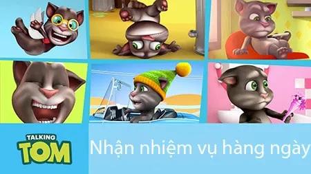 Khám phá nhiệm vụ hàng ngày trong My Talking Tom để giúp chú mèo ảo của bạn trưởng thành và nhận những phần thưởng thú vị.