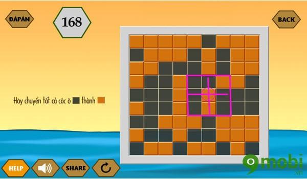 Giải đáp câu hỏi game qua sông IQ số 34: Làm sao chuyển ô vuông đen thành vàng?