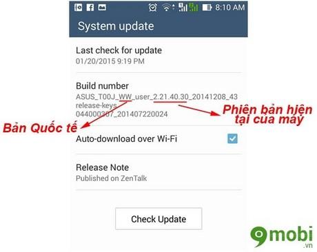 Cách kiểm tra và nâng cấp Zenfone 5 lên phiên bản hệ điều hành mới nhất