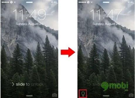 Mẹo bật nhanh đèn pin từ màn hình khóa iPhone, iPad