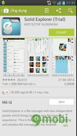 Quản lý tệp tin trên Android với Solid Explorer Beta2
