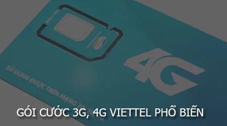 Danh sách các gói cước 3G, 4G Viettel phổ biến hiện nay.